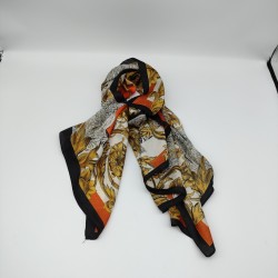 Orange Vintage Print Scarf