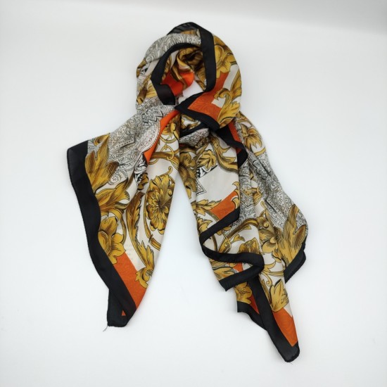 Orange Vintage Print Scarf