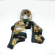 Dark green vintage printed silk scarf